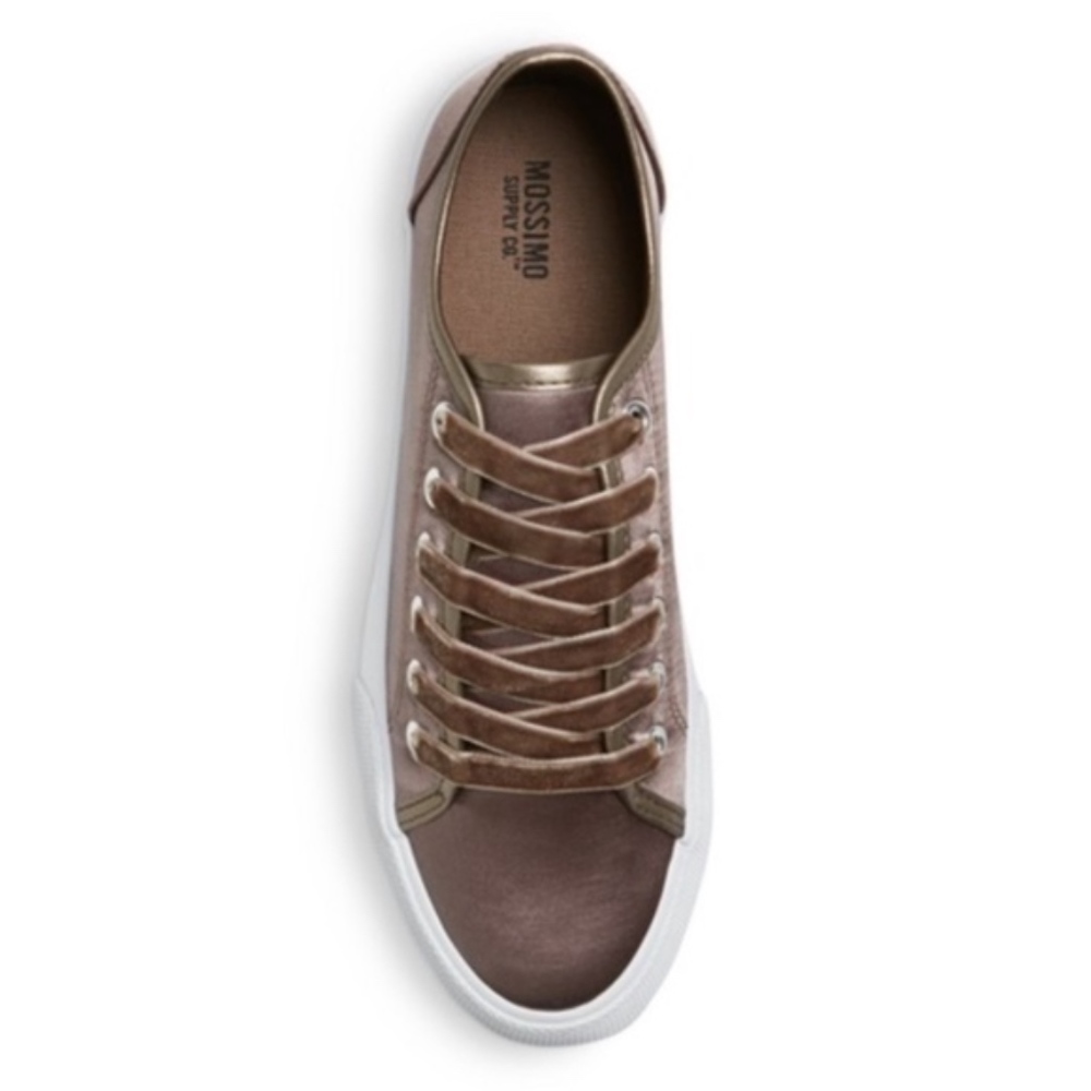 Mossimo Jena Velvet Lace Pewter Sneakers New - Picture 3 of 4